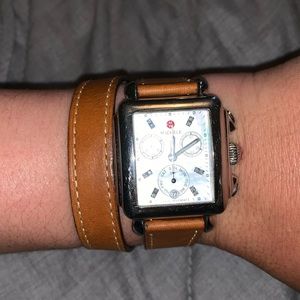 Michele Double Leather Watch Strap